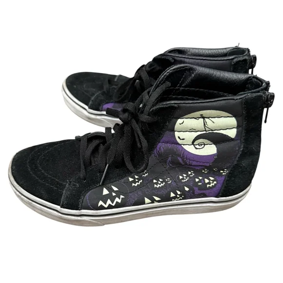 Vans x Disney Nightmare Before Christmas High Top Sneakers Kids 4 Jack Skellingt - Picture 3 of 10
